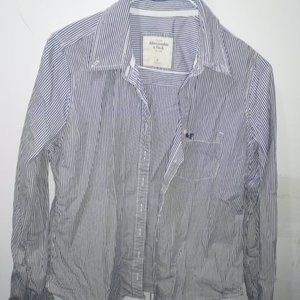 A&F striped button down shirt M
